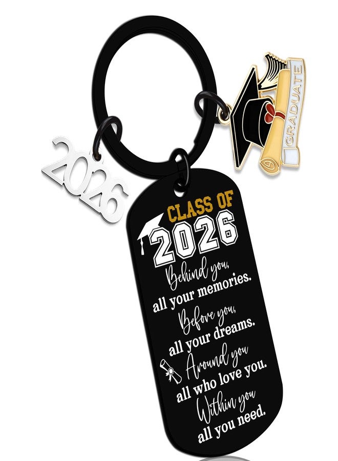 AOBIURV 2026 Graduation Gifts For Her Him Senior Class Of 2026 Keychian Gift College Gifts For Girls High School Inspirational Gift Teen Boy Girls Grad Present Senior High College Keyring Necklace - Image 1